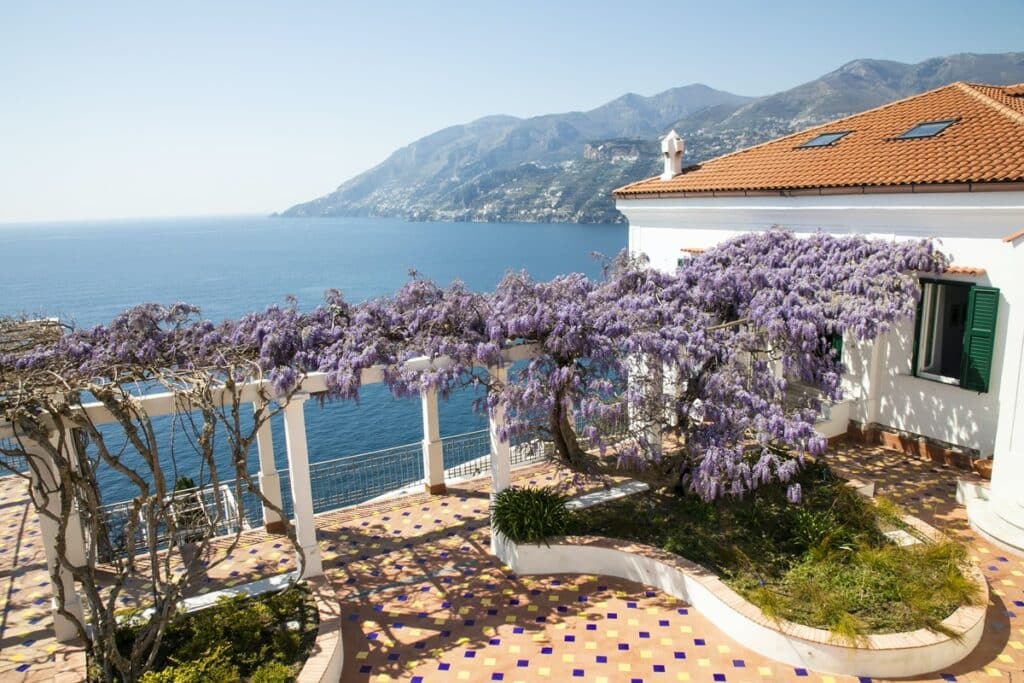 Seaside view from the terrace of the Citrus & Sea Salt villa