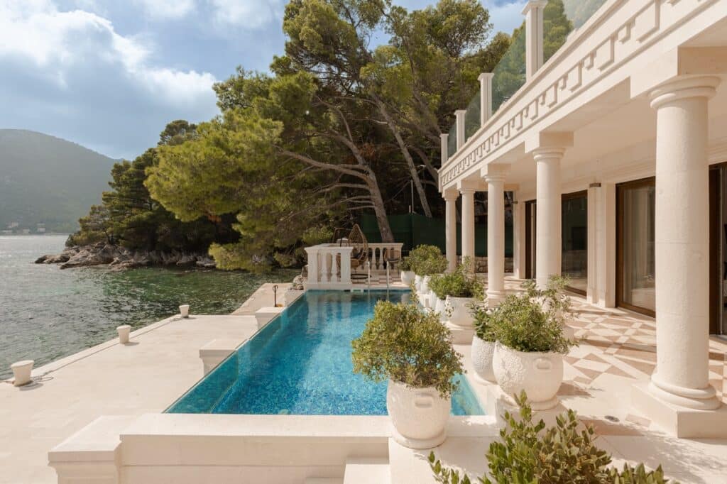 Seaside private infinity pool at the Symphony of Seas villa