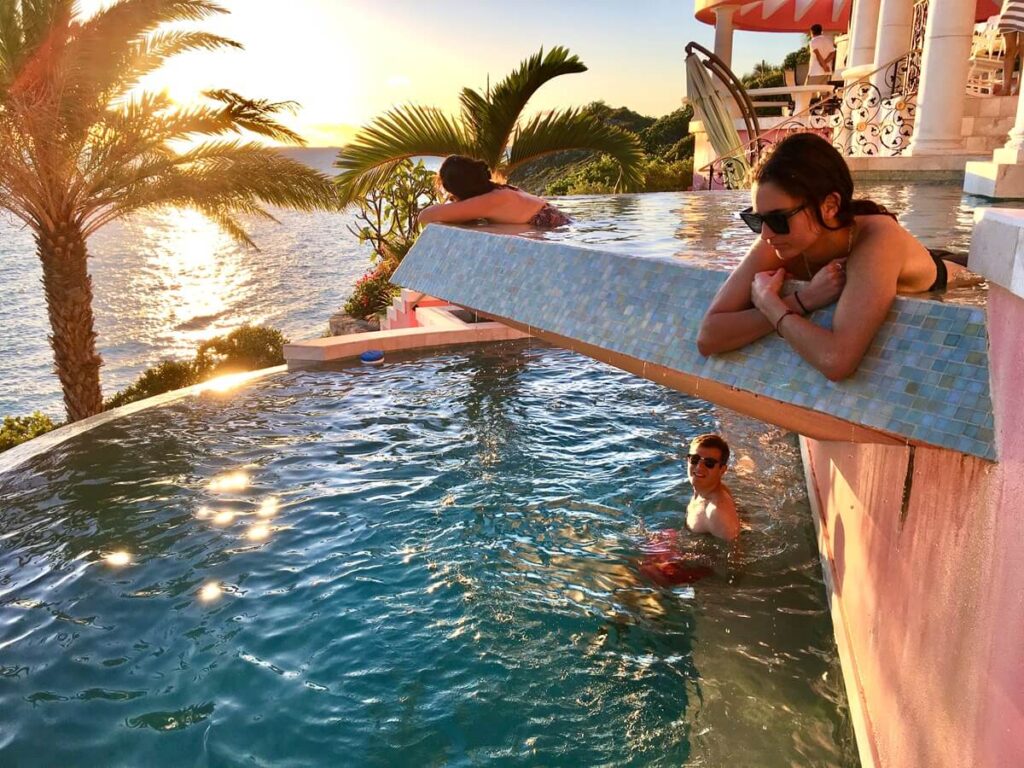 Villa pool with ocean view