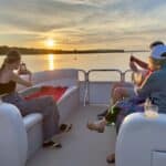 Family on a boat enjoying a multi-generational vacation