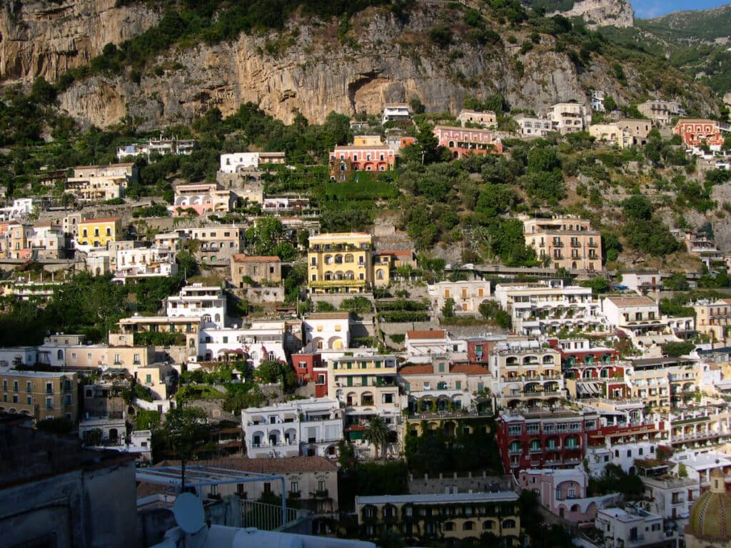 Colorful cliffside buildings on the Amalfi Coast