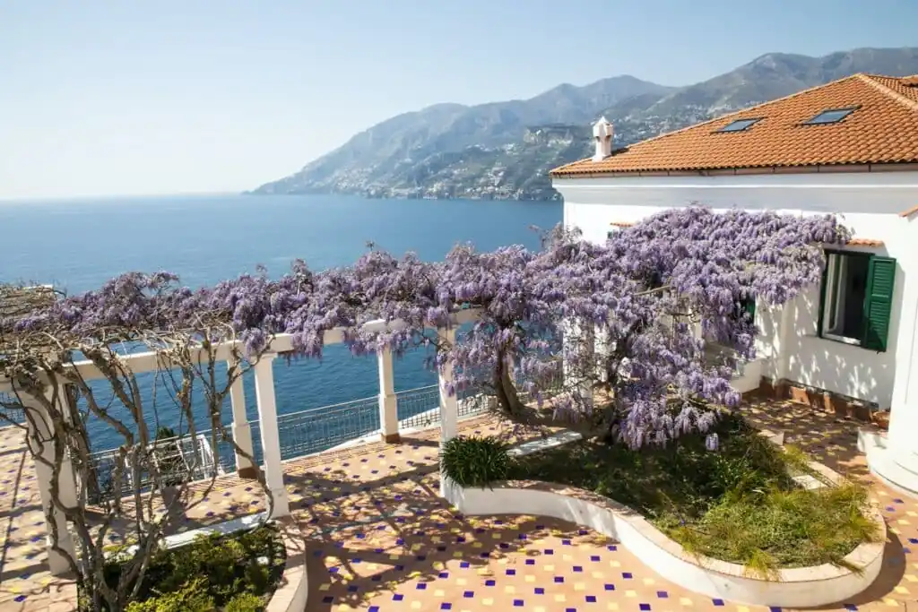 Seaside view from the terrace of the Citrus & Sea Salt villa