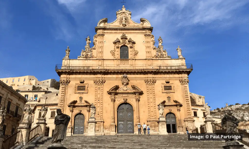 Original photo by paul partridge of the baroque cathedral of san pietro in modica, a highlight of a sicily family heritage trip.